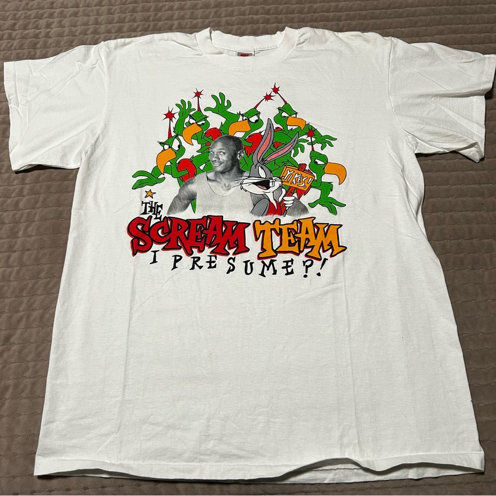 Vintage 1993 Space Jam Michael Jordan Nike shirt The Scream Team XXL